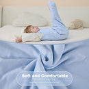 Mosebears Unisex Baby Sleep Sack 1.0 TOG, Supersoft Rayon Made from Bamboo Wearable Blanket with 2-Way Zipper (Fog Blue,6-18 Months) by TinyTreasures Baby Boutique