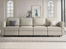 Belffin Modular Sofa Couch with Storage Seats Sectional Sofa Velvet Sofas for Living Room Grey by CozyNest Decor