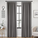 ANRODUO Back Tab Blackout Curtains for Bedroom Living Room, Rod Pocket Pinch Pleated Thermal Insulated Room Darkening Curtains 92 Inches Long 2 Panels, Grey, 42 x 92 Inch by TinyTreasures Baby Boutique
