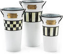 MACKENZIE-CHILDS Galvanized Flower Buckets, Decorative Metal Buckets, Spectator, Set of 3 by GreenHaven Gardens