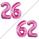 GOER Number 26 Balloons for 26th Birthday Party Decorations,42 Inch Jumbo Foil Helium 62 Balloons for 62nd Birthday Party Decoration (Hot Pink) by TinyTreasures Baby Boutique