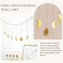 Mkono Moon Phase Wall Hanging Boho Aesthetic Room Decor Metal Moons Garland Hanging Art Bohemian Home Decoration for Girls Room Nursery Bedroom Livingroom Dorm, Ideal, Gold, 50" by CozyNest Decor