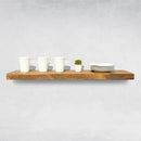 URBANDI, Rustic Floating Shelves, Set of 2, Hidden Bracket, Solid Wood, Heavy Duty, Wall Mounted Shelves, (Brown, 48Wx10D) by CozyNest Decor