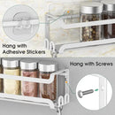 LUCYCAZ 4 Pack Wall Mounted Spice Rack with 16 Hooks, Spice Organizer Shelf for Stove Cabinet Pantry Door,Screw or Adhesive Spice Shelf Hanging Wall Spice Rack in Kitchen and RV (White, 4 PACK) by CozyNest Decor