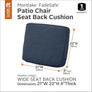 Classic Accessories Montlake Water-Resistant 21 x 22 x 4 Inch Patio Lounge Back Cushion, Heather Indigo Blue, Outdoor Loveseat Cushions by GreenHaven Gardens