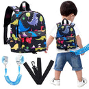 Accmor Toddler Backpack Leash with Anti Lost Wrist Link, Cute Mini Child Walking Harnesses Keep Kids Close Back Pack Rope Tether Rein for Baby Boys (Black/Dino) by TinyTreasures Baby Boutique