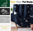 Vangao Kids Curtains Navy Blue Blackout Dinosaur Curtains for Boys Kids Nursery Girls Room Silver Dino Foil Print Thermal Insulated Drapes Grommet Top Window Treatments 63 Inches Length 2 Panels by TinyTreasures Baby Boutique