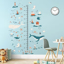 3D Cartoon Height Growth Chart for Kids Wall Decal Removable DIY Whale Ocean Animal Wall Decal Peel and Stick Sailing House Art Decor for Kids Nursery Bedroom Living Room Bathroom Decor by TinyTreasures Baby Boutique