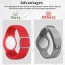 Kids Bracelet Compatible with AirTag, GPS Kid Tracker Holder Braided Wristband for Apple Air Tag, 2022 Upgraded Nylon Adjustable Anti Lost Airtag Watch Band for Kids Children Elders (red) by TinyTreasures Baby Boutique