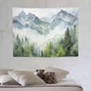 HZOHNAGO Mountain Tapestry Misty Green Forest Mountain Pattern Printed Wall Tapestry Wall Hanging for Bedroom Living Room Dorm 40" W x 30" H by CozyNest Decor