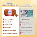 Mewaii Crochet Kit for Beginners with 40% Extra Eco-Friendly Pre-Started Easy Yarn, Step-by-Step Video Tutorials for Adults and Kids (Highland Cattle) by TinyTreasures Baby Boutique