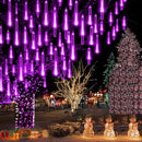 Aokudoni Halloween Decorations Outdoor, Upgraded 16inch/40cm Meteor Shower Rain Lights, Purple Icicle String Lights for Xmas Tree Decoration Holiday New Year Party, UL Plug by GreenHaven Gardens