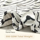 Lahome Boho Fleece Throw Blanket Black White Striped Fluffy Bed Throws Soft Cozy Warm Fuzzy Throw Blanket Reversible Blankets for Couch Sofa, Off White 50''x60'' by CozyNest Decor