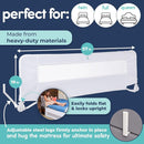 hiccapop 57" x 19" Extra Long Bed Rail for Toddlers, Heavy Duty Swing Down Bed Rail Guard with Soft Mesh Cover Safely Fits Twin, Full, Queen Beds by TinyTreasures Baby Boutique