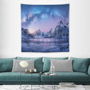 HZOHNAGO Mountain Tapestry Aurora Snow Mountain Sunset Pattern Printed Wall Tapestry Wall Hanging for Bedroom Living Room Dorm 60" W x 60" H by CozyNest Decor