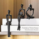 Home Decor Thinker Statue Accents, Set of 3 Thinker Sculptures Office Decor Modern Abstract Resin Decoration on Shelf Table Desk for Living Room Office Bedroom (Large Black) by CozyNest Decor