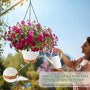 Hanging Planter for Indoor Plants 8 Inch, 2 Pack Hanging Baskets for Plants, Self Watering Hanging Flower Pots with Drainage Hole & 2 Kinds of Plant Hangers for Garden Home Decor (White, 8 inch) by GreenHaven Gardens