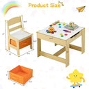 Kids Table and Chair Set, 3 in 1 Wooden Activity Table with Detachable Tabletop, Toddler Table and Chair Set with Storage Drawer, Kids Play Table for Children Art, Craft, Eating, Learning by CozyNest Decor