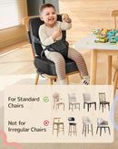 HOMEAL Booster Seat for Kitchen Chair, Breathable Toddler Booster Seat for Dining Table with Backrest and Adjustable Straps, Portable Travel Toddler Booster Seat, Dark Grey by TinyTreasures Baby Boutique