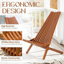 IDZO Elina FSC Eucalyptus Tamarack Chairs, 22.5x31.5x36 in, Weatherproof Wood, Lightweight 19 lb Design, Folding High-Backrest, Natural Finish – Ideal for Patio Furniture Set or Outdoor Furniture by CozyNest Decor