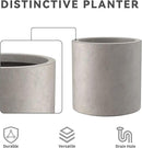 Kante 15.7" Dia Round Concrete Planter, Modern Style Large Cylindrical Plant Pot with Drainage Hole and Rubber Plug for Indoor Outdoor Patio, Weathered Concrete by GreenHaven Gardens