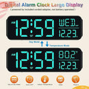 Peakeep Digital Alarm Clock for Bedrooms, Date Day of Week Large Display Numbers 6 Brightness Dimmer, 5 Volume Loud for Heavy Sleepers, 8 RGB Colors Electric Desk Clock Battery Backup, Auto DST by CozyNest Decor