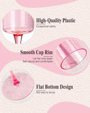 Ciaell 24 Pack Pink Plastic Champagne Flutes - Pink 6 Oz Disposable Champagne Glasses - Square Plastic Toasting Glasses for Party Birthday Anniversary Wedding by CozyNest Decor