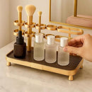 YUPER Bathroom Counter Organizer, Bathroom Organizers with Toothbrush Holder, Makeup Storage Shelf Vanity Tray Perfume Organizer, Bedroom Bar Corner Counter Storage Sink Shelf Gold by CozyNest Decor