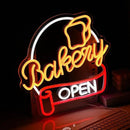 Dimmable Bakery Open Neon Sign USB Open Light Up Sign for Wall Decor Brighter LED Bakery Open Neon Light for Bakery Cake Shop Dessert House Business Decor(12.8 * 12.8 In) by CozyNest Decor