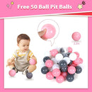 Baby Ball Pit for Toddler with 50 Balls, Kids Pop Up Play Tent for Girls, Princess Toys for Children Indoor & Outdoor Playhouse with Carry Bag (Pink: Pink/White/Gray, 109x90cm/50 Balls) by TinyTreasures Baby Boutique