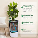 22.5" Tall Planters Set of 2, Outdoor＆Indoor Black Planter Pots, High Front Porch Planter Pots with Drainage Holes＆Water Level Monitor＆Inner Bucket, Automatic Watering, White by CozyNest Decor