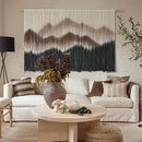 IOWER Macrame Wall Hanging 57" W x 35" L Brown Mountain Dip-Dyed Macrame Wall Decor Large Modern Fiber Art Boho Wall Decor by CozyNest Decor
