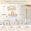 Toddler Table and Chair Set, Height Adjustable-Upgrade Kids Table and 2 Chairs for Ages 3-8, Multi-Activity Toddler Play Table with Graffiti Desktop for Home/Daycare/Classroom by CozyNest Decor