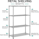 IZEUK 3400 LBS Garage Shelving Wide Storage Shelves 4 Tier Metal Shelves Heavy Duty Adjustable Utility Shelf Rack Chrome 17.7" D x 59.1" W x 70.4" H by CozyNest Decor
