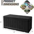 JUMMICO 83 Gallon Outdoor Deck Box Large Resin Storage Box for Patio Furniture Cushions and Garden Tools (Black) by CozyNest Decor