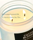 M&SENSE Clean Cotton Scented Candle - 11.6oz Natural Soy Wax Clean Cotton Blossom Scent Non Toxic Candle, 70-Hour Slow Burning 2-Wick Aromatherapy Home Fragrance Gifts for Home Decor by CozyNest Decor