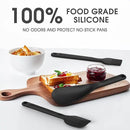 Silicone Cooking Utensils Set - 600°F Heat Resistant, Nonstick Kitchen Utensil Set with Spatulas, Spoons, Whisk, Tongs, BPA Free, Dishwasher Safe, Black by CozyNest Decor