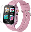 Smart Watch for Kids Girl Gift Ages 3-12, 2 Screen Protector, 26 Puzzle Games, HD Camera Video Music Player Touchscreen Pedometer, Educationtal Toy Brithday Gifts for Girl Ages 4 5 6 7 8 9 10(Pink) by TinyTreasures Baby Boutique
