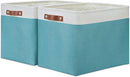 DULLEMELO Large Closet Storage Baskets Canvas Storage Baskets for Organizing 2 Pack Collapsible Home Organizer With Handles (White&Teal) by TinyTreasures Baby Boutique