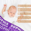 Ship Next Day, Custom Blanket with Name - Printed in USA, Personalized Baby Blankets for Girls, Ultra-Soft Cozy Fleece Blankets, Christmas Birthday Gifts for Boys & Girls Kids Teen Girl by TinyTreasures Baby Boutique
