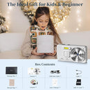 Digital Camera, Autofocus 4K 64MP Point and Shoot Digital Cameras for Teens with 64GB Card, 18X Zoom Anti-Shake Compact Video Camera for Student Kids Boys Girls Beginner - White by TinyTreasures Baby Boutique