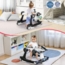 BABY JOY 4-in-1 Baby Walker, Foldable Activity Walker with Adjustable Height & Speed, Music, Lights, Anti-Rollover, Toddler Push Walker, Baby Walker with Wheels for Boys Girls 6-18 Months (White) by TinyTreasures Baby Boutique