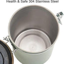 TEDSWAIT Coffee Canisters Airtight Coffee Bean Storage Container Kitchen Stainless Steel Food Storage Container with Scoop Date Tracker & CO2 Valve 61Fl Oz (Green) by CozyNest Decor