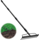 Garden Rake:63 Inch Metal Garden Leaf Rake with 17 Tines, Heavy Duty Bow Rakes for Lawn Yard Leaves Debris Mulch Gravel Thatch Clean,Lawn Care Gardening Landscaping by GreenHaven Gardens