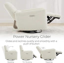 CHITA Power Recliner Chair Swivel Glider, FSC Certified Upholstered Living Room Nursery Reclining Sofa Chair with Lumbar Support, Linen by CozyNest Decor