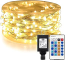RUICHEN Warm White Dimmable Fairy Lights Plug in, Super Long 165 Ft 500 LED Twinkle String Lights with Remote, Waterproof Silver Wire Firefly Lights for Christmas Wedding Party Bedroom Patio Garden by GreenHaven Gardens