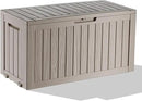 75 Gallon Waterproof Outdoor Storage Box,Resin Deck Box,Lockable Outside Storage Box Container for Patio Furniure,Garden,Pool Tools (75 Gallon,Grey) by GreenHaven Gardens