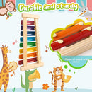 LovesTown Wooden Xylophone Musical Toy, 8 Rainbow Keys, 2 Mallets, Educational Instrument for Toddlers by TinyTreasures Baby Boutique
