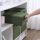 HOONEX Storage Bins with Lids for Organizing, Pack of 2, Storage Boxes with 2 Carrying Handles and Sturdy Heavy Cardboard, 16.5" L x 11.8" W x 7.5" H for Shoes, Books, Clothes, Olive by TinyTreasures Baby Boutique