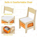 Kids Table and Chair Set, 3 in 1 Wooden Activity Table with Detachable Tabletop, Toddler Table and Chair Set with Storage Drawer, Kids Play Table for Children Art, Craft, Eating, Learning by CozyNest Decor